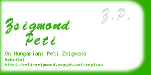 zsigmond peti business card